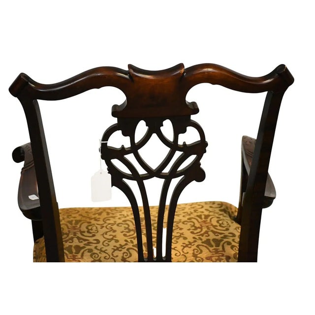 Pair of English Mahogany Chippendale Armchairs Circa 1850 For Sale - Image 4 of 5