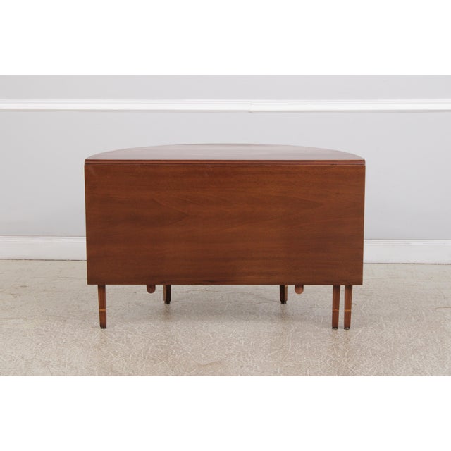 Vintage Mahogany Inlaid Gate Leg Dining Table For Sale - Image 4 of 18
