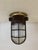 Vintage Industrial Caged Bulkhead Ceiling Light with Ribbed Glass, 1970s For Sale - Image 11 of 14