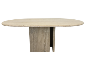 French Coffee Table in Travertine and Marble, 1960s