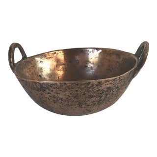 Antique Copper Handled Bowl For Sale