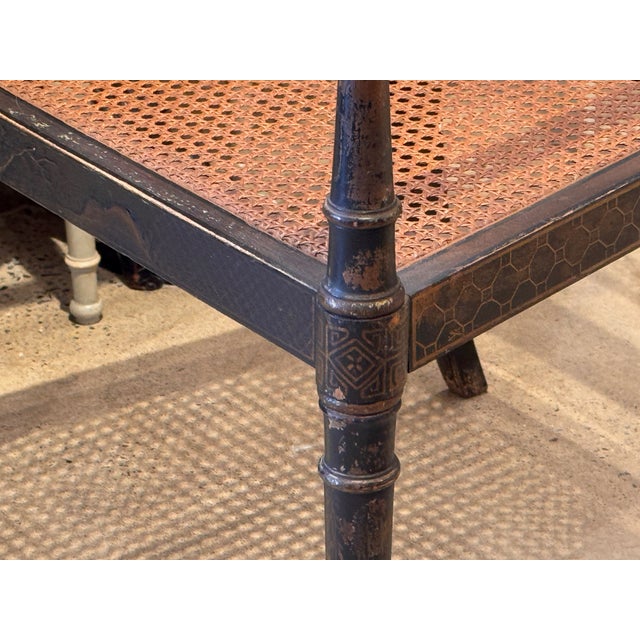 19th Century Regency Ebonized Armchair With Painted Back Panel For Sale - Image 12 of 14