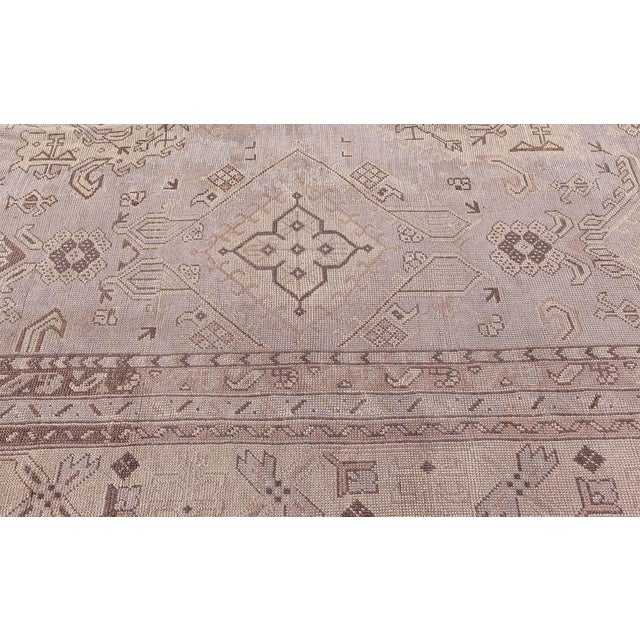 Textile Antique Turkish Oushak Rug For Sale - Image 7 of 8