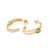 Green Emerald & Diamond Double Row Art Deco Hoop Earrings in 14k Yellow Gold- A Pair For Sale - Image 8 of 13
