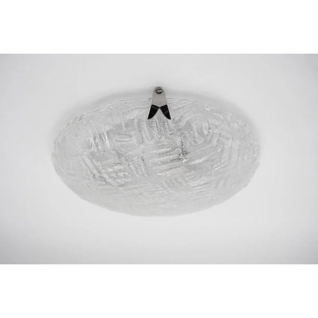 Ice Glass Flush Mount by Kaiser Leuchten, Germany, 1960s For Sale - Image 6 of 9