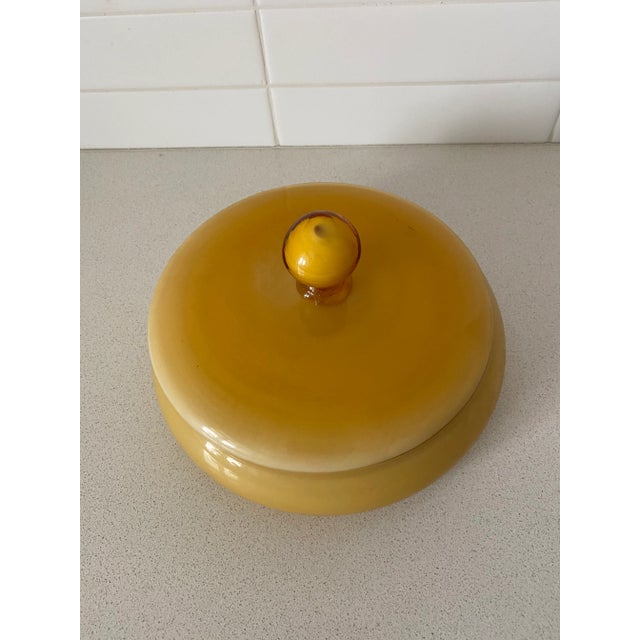 Mid-Century Modern Mid-Century Italian Cased-Glass Amber Bowl With Lid For Sale - Image 3 of 7