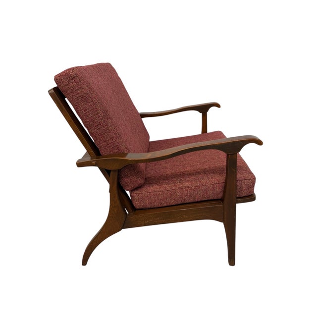 Mid-Century Modern Mid-Century Modern Walnut Arm Chair - Reupholstered! For Sale - Image 3 of 6