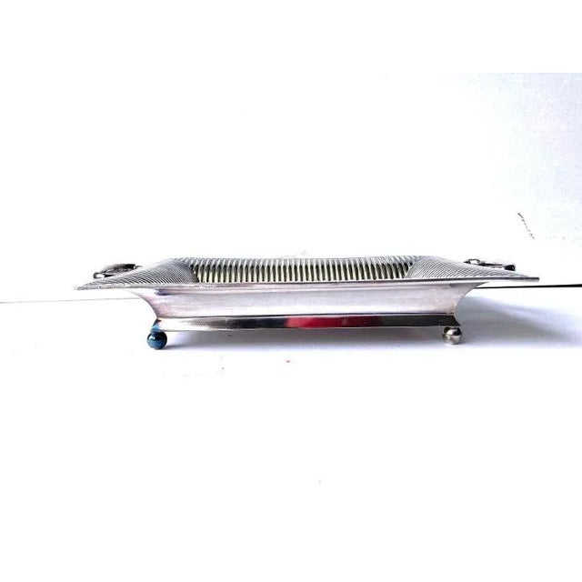 English Vintage Southington Co. Silverplate Floral Serving Tray For Sale - Image 3 of 4