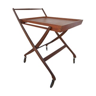 Danish Modern Teak Rolling Bar Cart For Sale