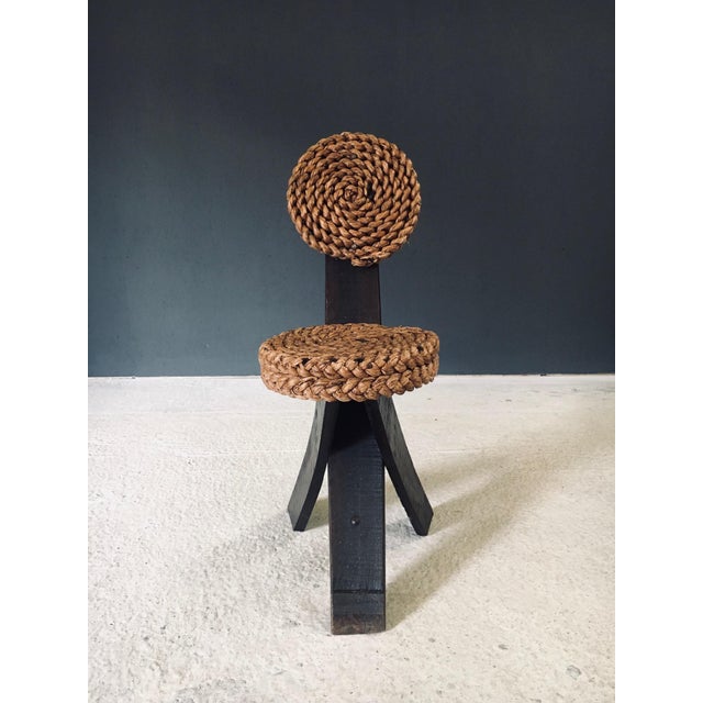 Mediterranean Tripod Side Chairs from Audoux Minet, France, 1950s, Set of 2 For Sale - Image 12 of 18