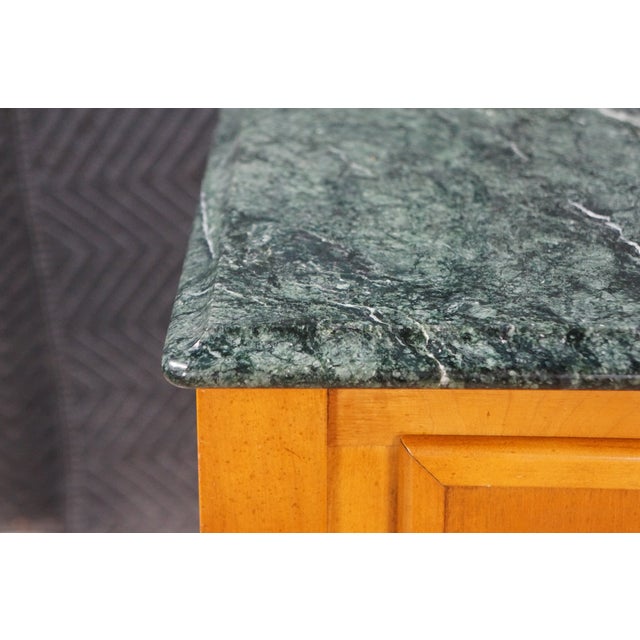 Late 20th Century Vintage Century Furniture Louis XVI Neoclassical Style Maple Green Marble Side Table 25" For Sale - Image 5 of 18
