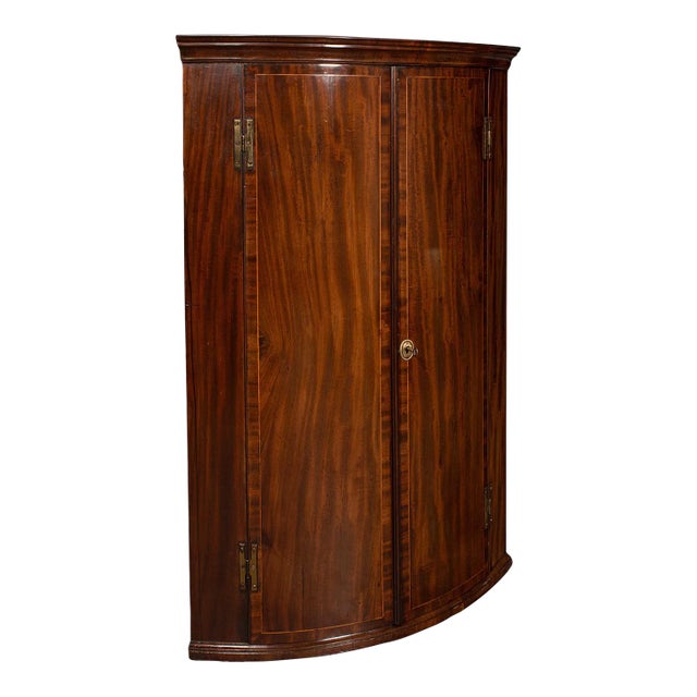 1780s Antique Georgian English Corner Cabinet For Sale