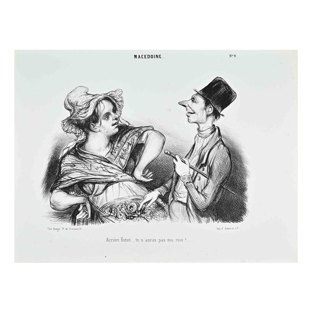 Honoré Daumier, Macédoine No. 9 Caricature, Lithograph, Mid-19th Century For Sale