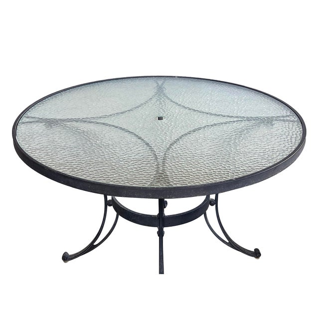 1960s Vintage Brown Jordan Aluminum Outdoor Round Table With Four Chairs For Sale - Image 5 of 13