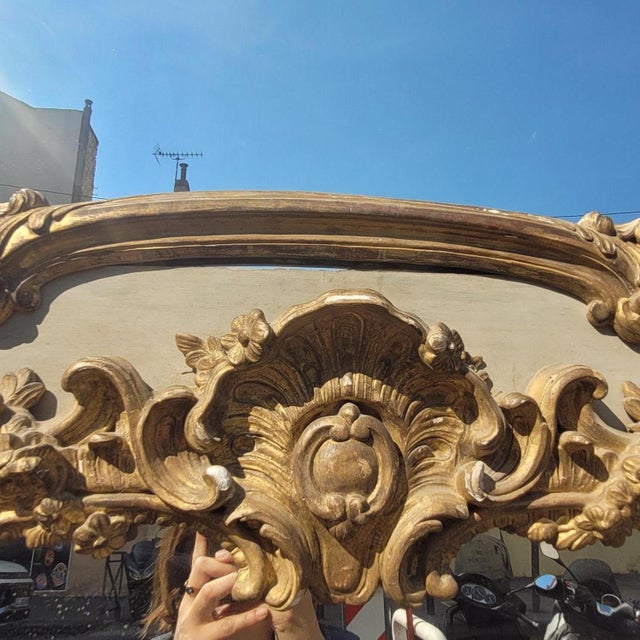 Large Louis XV Gilt and Lacquered Wood Trumeau, 19th Century For Sale - Image 5 of 18
