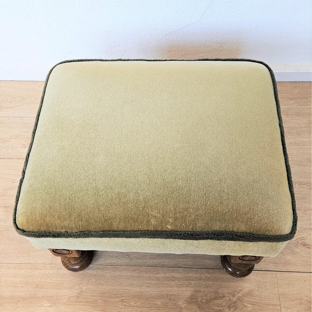 Vintage Green Stool on Wheels, 1970s For Sale - Image 3 of 6