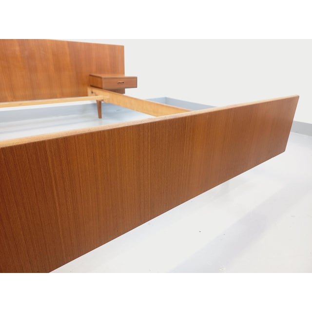 Vintage Scandinavian Teak Double Bed with Integrated Bedside Tables, 1960s For Sale - Image 13 of 18