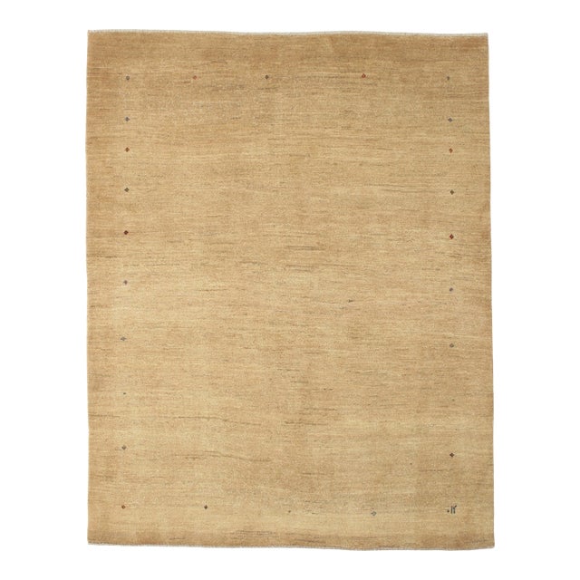 1980s Hand-Knotted Persian Tribal Gabbeh Wool Rug 4'11" X 6'3" For Sale