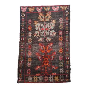 1980s Moroccan Vintage Handmade Rug - 6'0" X 9'1" Ft