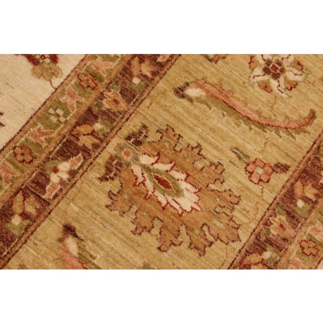 Boho Chic Boho Chic Ziegler Beige Green Hand-Knotted Wool Rug - 10'2'' X 13'9'' For Sale - Image 3 of 6