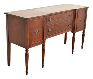 Baker Furniture Style Federal Carved Mahogany Sideboard Credenza
