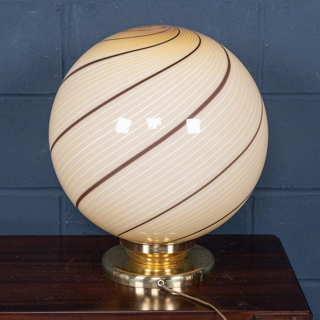 Vintage 20th Century Italian Hand Blown Glass Table Lamp, Murano, 1980 For Sale - Image 6 of 18