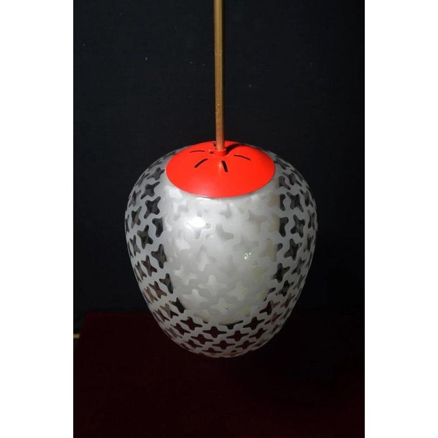 Red Mid-Century Cora Pendant Lamp in Brass and Glass by Wilhelm Wagenfeld for Peill & Putzler, 1960s For Sale - Image 8 of 18