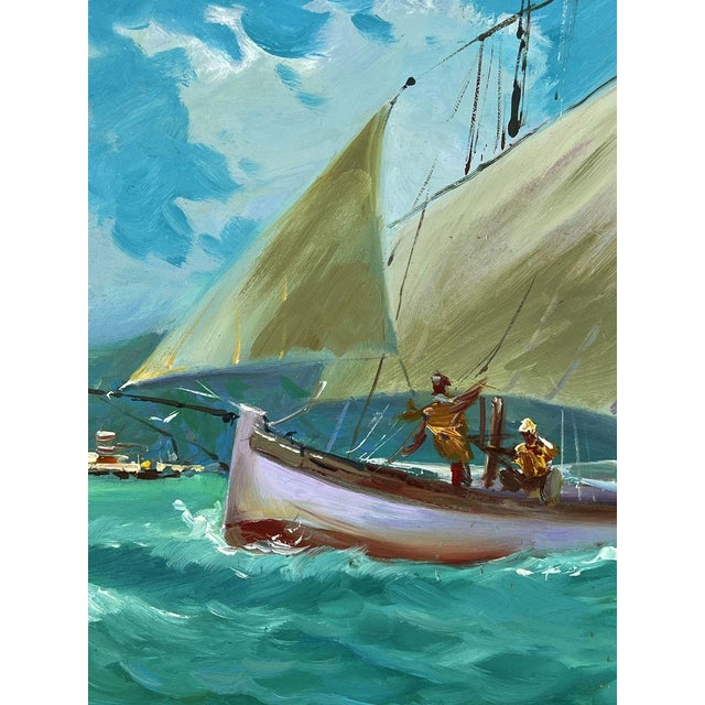 Oil Painting Wind Sails at Sea Yuriy Suprunchuk For Sale - Image 6 of 11