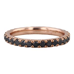 0.85ctw Black Diamond Eternity Band 18k Rose Gold Stackable Wedding Ring Sz 5.5