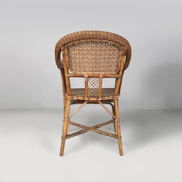 Art Nouveau Italian Chairs with Armrest in Rattan, 1900s, Set of 2 For Sale - Image 5 of 18