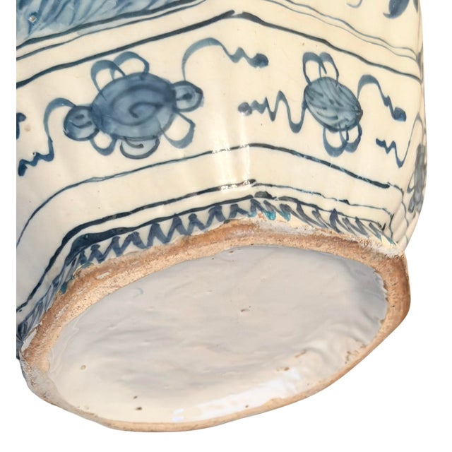 Pair of Antique Delft Blue & White Pottery Ginger Jar Pots.