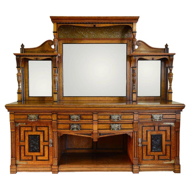 1890s English Victorian Mirrored Walnut Sideboard For Sale - Image 6 of 6