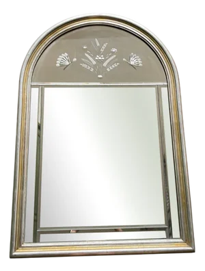 Italian Arched Beveled Glass Mirror, 1980s