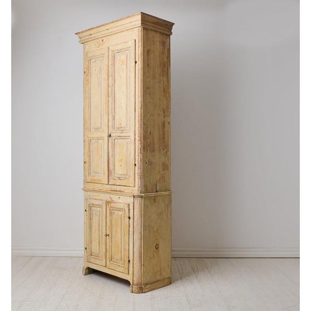 Antique Tall Narrow Pine Cabinet, Northern Sweden, 1810 For Sale - Image 10 of 13