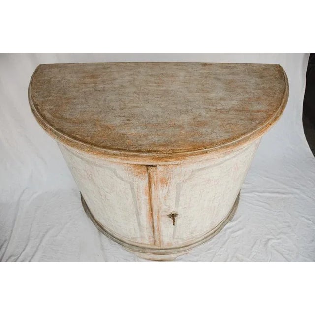 2000 - 2009 Italian Painted Demi Lune Cabinet For Sale - Image 5 of 11