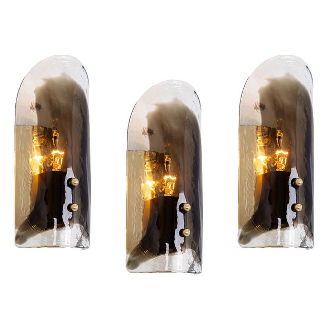 Large Murano Glass and Brass Wall Light from Kalmar, Austria, 1960s For Sale