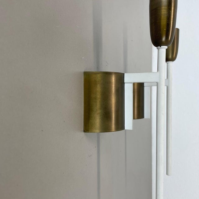 Brass Tube Theatre Wall Light Sconces in the style of Stilnovo, Italy, 1950, Set of 2 For Sale - Image 10 of 16