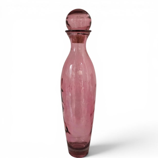 Late 20th Century Late 20th Century Vidrios San Miguel Spanish Amethyst Recycled Glass Genie Bottle Decanter For Sale - Image 5 of 13