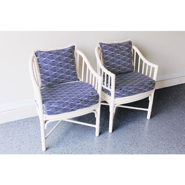 Vintage McGuire White Rattan Chairs Pair Chairish
