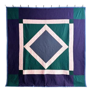 Antique Wool Amish Diamond in a Square Quilt