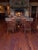 (Two arm chairs 20” wide at seat, 17” front to back seat, 39” tall, 17” floor to top of seat, 4 side chairs 18.5” seat...