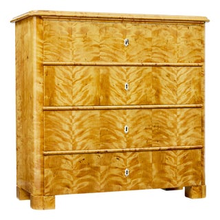 Swedish Tiger Birch Chest of Drawers, 1870s For Sale