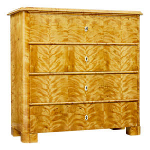 Swedish Tiger Birch Chest of Drawers, 1870s