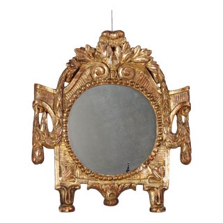 Antique Italian Carved and Gilded Wood Mirror, 1700s For Sale