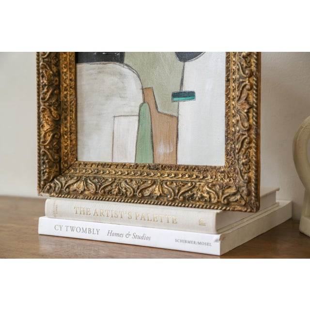 Original Framed Abstract Painting in Antique Gold Frame For Sale In New York - Image 6 of 14