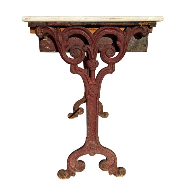 Antique French Cast Iron and Marble Bistro Table, 1900s For Sale - Image 3 of 18