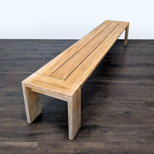 Modern Restoration Hardware Marbella Teak Bench For Sale - Image 3 of 7