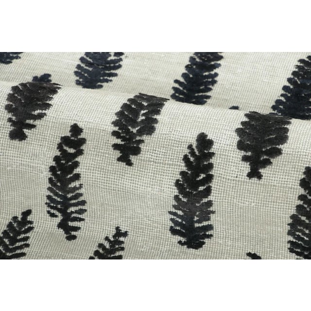 Late 20th Century Rug & Kilim's Block Print Rug With Textural Botanical Motif in Ivory & Black For Sale - Image 5 of 8