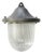 Mid-20th Century Gray Cast Aluminum Pendant Lamp with Striped Glass For Sale