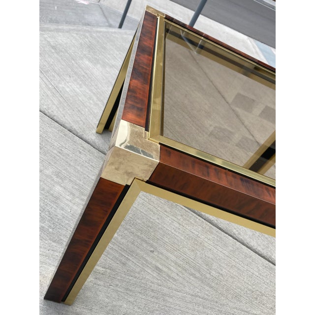 Mid-Century Modern Faux Tortoiseshell & Brass End Table For Sale - Image 11 of 13